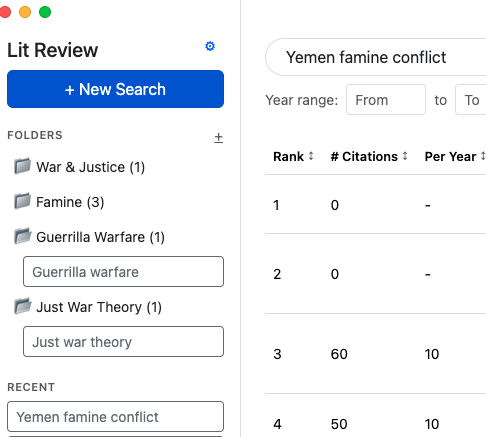Organize Searches Feature